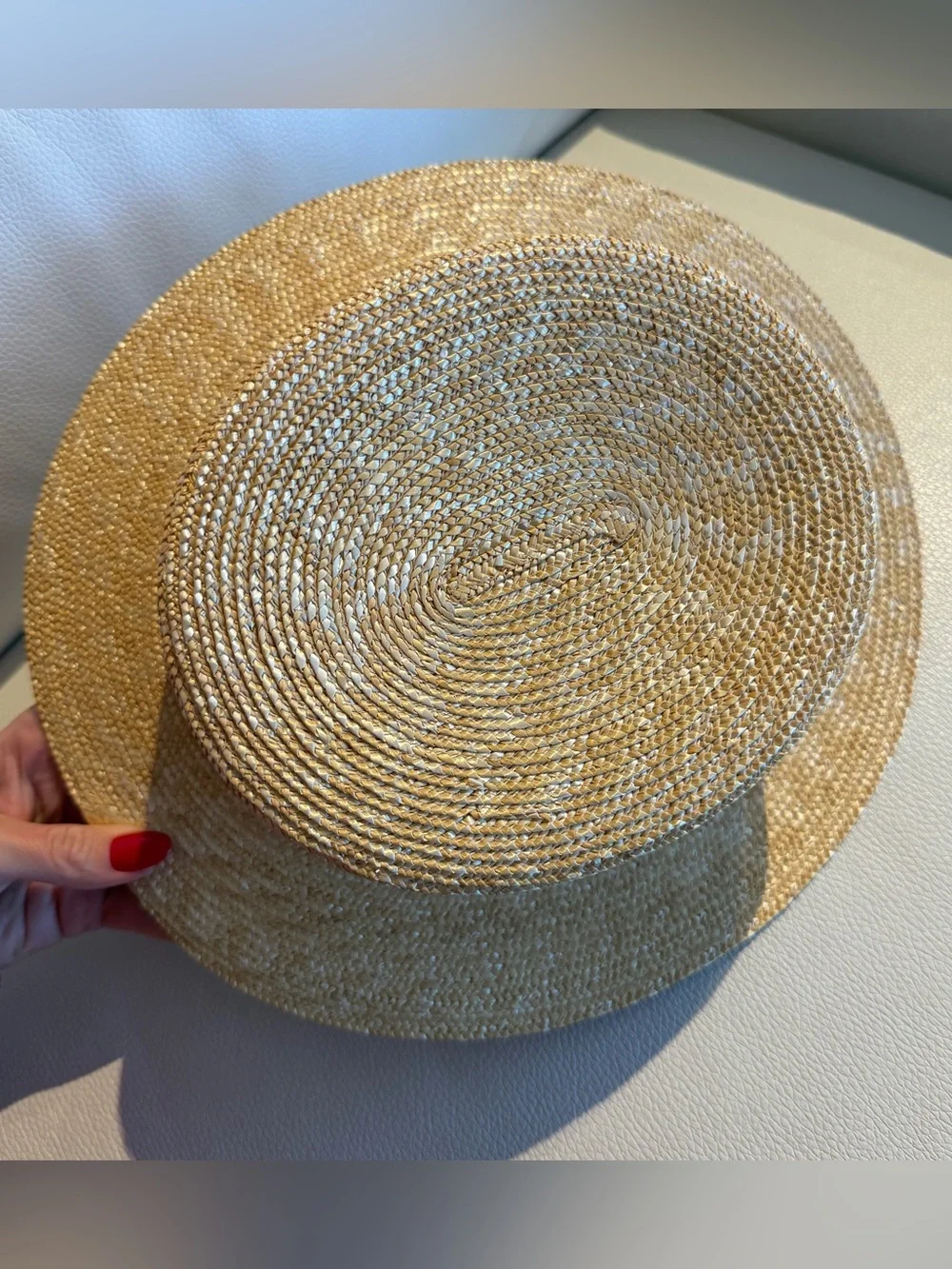 NEW Gucci Wide Brim Raffia Straw GG Ribbon White Hat XL 59 cm